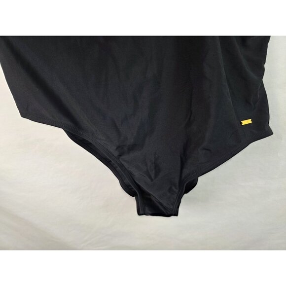 Nicole Miller Women's One Piece Swimsuit Plus Size 1X Black Sheer Swim - Picture 8 of 13